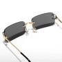 Ruiao 2026 rimless sunglasses UV400 fashion square metal glasses for men women designer man's brand sun shades for outdoor