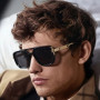 Polarized Square Sunglasses Men 2026 Luxury Vintage Double Bridge Gradient Lens Driving Shades Retro Flat Top Sun Glasses Male