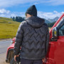 Mens Lightweight Down Jacket White Duck Feather Hooded Windproof Water-Resistant Thermal Short Coat Winter Urban Commuting