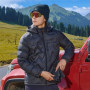 Mens Lightweight Down Jacket White Duck Feather Hooded Windproof Water-Resistant Thermal Short Coat Winter Urban Commuting