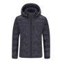Mens Lightweight Down Jacket White Duck Feather Hooded Windproof Water-Resistant Thermal Short Coat Winter Urban Commuting