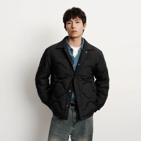 Semir Down Jacket Men Winter 80 Down Fill Three-Resistant Shirt-Style Liner 2025 New Patchwork Fashion Outerwear Men's Wear