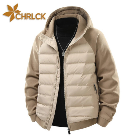 CHRLCK 90 Down Jackets Men Women Ultralight Hiking Camping Trekking Winter Coat Outdoor Windproof Warm Puffer Jacket Splicing