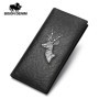 BISON DENIM Genuine Leather Men's Long Wallet Card Holder New Designer Brand Luxury Cowhide Handbag Men Gift Purse Wallet