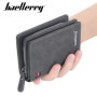 Baellerry Leather Men Wallets Zipper Short Desigh Wallet Hipster Credit Card Holders Inserts Coin Purses Vintage Walltes