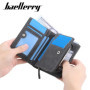 Baellerry Leather Men Wallets Zipper Short Desigh Wallet Hipster Credit Card Holders Inserts Coin Purses Vintage Walltes