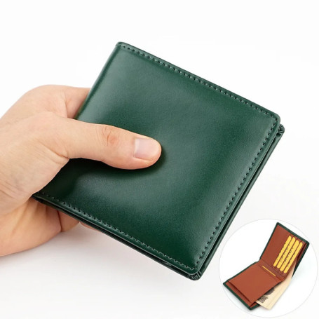 New Genuine Leather Men's Wallet Japanese Style Short Cowhide Multi-card Slot Coin Purse Wallets
