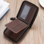 Leather Men's Wallet Luxury Mens Purse Male Zipper Card Holders with Coin Pocket Rfid Wallets Gifts for Men Money Bag