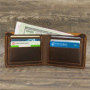 Men's Crazy Horse Leather Wallet, Genuine Leather Wallet, Card Bag, Simple Retro European and American Style, Mens Purse