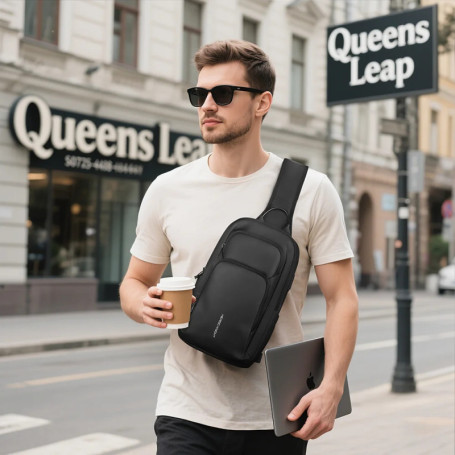 HcanKcan Men's Multifunction Shoulder Bag Waterproof Travel Sling Chest Bags Fashion Sport Crossbody Bag School Messenger Pack