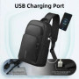 HcanKcan Men's Multifunction Shoulder Bag Waterproof Travel Sling Chest Bags Fashion Sport Crossbody Bag School Messenger Pack