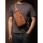 GURO Men's Higher Quality Chest Pack Vintage Genuine Leather Travel Sling Bag Male Luxury satchel Crazy Horse Cowhide Crossbody