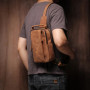 GURO Men's Higher Quality Chest Pack Vintage Genuine Leather Travel Sling Bag Male Luxury satchel Crazy Horse Cowhide Crossbody