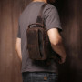 GURO Men's Higher Quality Chest Pack Vintage Genuine Leather Travel Sling Bag Male Luxury satchel Crazy Horse Cowhide Crossbody