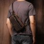 GURO Men's Higher Quality Chest Pack Vintage Genuine Leather Travel Sling Bag Male Luxury satchel Crazy Horse Cowhide Crossbody