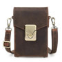 CONTACT'S Crazy Horse Leather Small Crossbody Bag Casual Men Shoulder Bags Luxury Purse Male Leather Men Phone Bag Pouch Bolsos