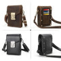 CONTACT'S Crazy Horse Leather Small Crossbody Bag Casual Men Shoulder Bags Luxury Purse Male Leather Men Phone Bag Pouch Bolsos