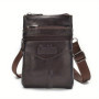 New Men's Waist Bag, Business Casual Leather Phone Bag, Zipper Closure, Fashionable Small Crossbody Shoulder Bags