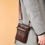 New Men's Waist Bag, Business Casual Leather Phone Bag, Zipper Closure, Fashionable Small Crossbody Shoulder Bags