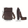 New Men's Waist Bag, Business Casual Leather Phone Bag, Zipper Closure, Fashionable Small Crossbody Shoulder Bags