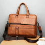 Men Oil Waxy Leather Antique Design Black Business Briefcase 16" Laptop Document Case Attache Messenger Bag Tote Portfolio