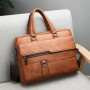 Men Oil Waxy Leather Antique Design Black Business Briefcase 16" Laptop Document Case Attache Messenger Bag Tote Portfolio