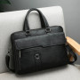Men Oil Waxy Leather Antique Design Black Business Briefcase 16" Laptop Document Case Attache Messenger Bag Tote Portfolio