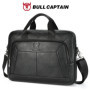 BULLCAPTAIN Men's Genuine Leather Business Laptop Handbag Large Capacity Fashion Shoulder Crossbody Briefcase File Bag
