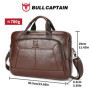 BULLCAPTAIN Men's Genuine Leather Business Laptop Handbag Large Capacity Fashion Shoulder Crossbody Briefcase File Bag