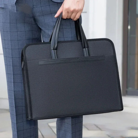 2025 Men’s Oxford Business Briefcase, Multi-Layer A4 Office Handbag with Zipper, Large Capacity Casual Conference Bag