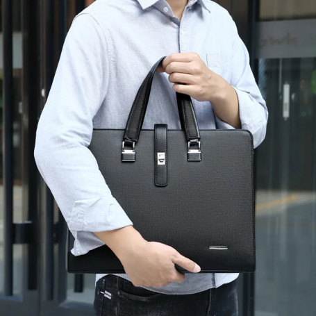 Business Commuter Laptop Bag Men Large Capacity 15 inch Briefcase Men Handbags Luxury PU Leather Crossbody Bags Male Satchels