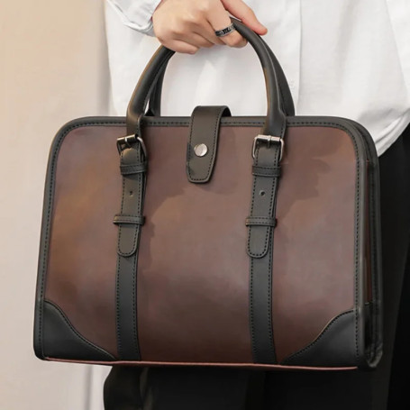 Vintage Business Men Briefcase Handbag Fashion Men's Messenger Bags Satchels With Shoulder Strap Crossbody Bag Male Shoulder Bag