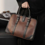 Vintage Business Men Briefcase Handbag Fashion Men's Messenger Bags Satchels With Shoulder Strap Crossbody Bag Male Shoulder Bag