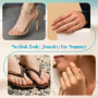 Bobisty 3Pcs Toe Rings for Women Non Tarnish 14K Gold Plated Adjustable Toe Rings Set Daisy Flower CZ Band Summer Foot Jewelry