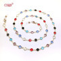 Fashion Reading Glasses Chain For Women Sunglasses Cords Casual 4mm Geometric Triangle Beaded Stainless Steel Eyeglass Masks
