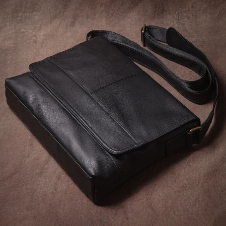 Luxury Design Genuine Leather Shoulder Bag Men's Business Briefcase Natural Cowhide Retro Crossbody Daily Commuter Messenger Bag