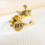 2Pcs Upgraded BFF Rings Magnetic Buckle and Bettler Rotating Bearings Anime Rings for Best Friends Cartoon Aesthetic Jewelry