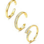 3Pcs Gold Plated Shiny CZ Toe Ring For Women Girls Classic Adjustable Fashion Summer Beach Foot Ring Vacation Jewelry Gifts
