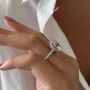 Moissanite Ring 100 Real 925 Sterling Silver Diamond Party Wedding Band Rings for Women Bridal Engagement Jewelry GRA Certified