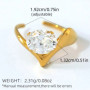 Statement Stainless Steel Delicate Shiny Cubic Zirconia Ring For Women High Quality 18K Gold PVD Plated Finger Jewelry Gift