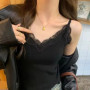 Lace Tank Top Women Cropped Cute Camis Sexy White Tank Tops Female Korean Sleeveless Black Vest Summer 2026 Coquette Y2k Clothes