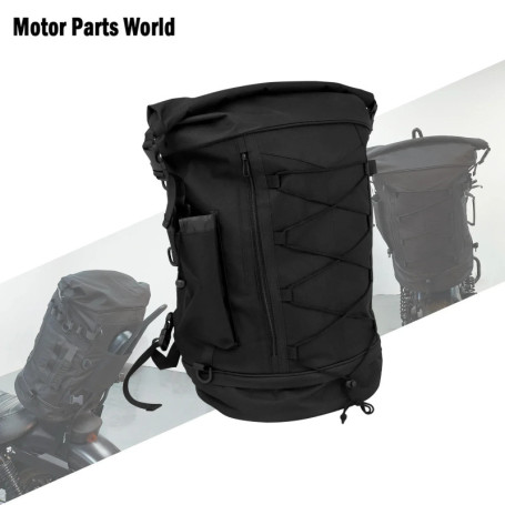Universal Motorcycle Luggage Backpack Multifunction Waterproof Tail Bag Travel Outdoor Expandable Sissy Bar Backrest Bag W/Strap
