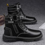 Mens Shoes Fashion Security Boots Black High-top Leather Boots Outdoor Shoes for Men Tactical Combat Boot Anti Slip Hunting Shoe