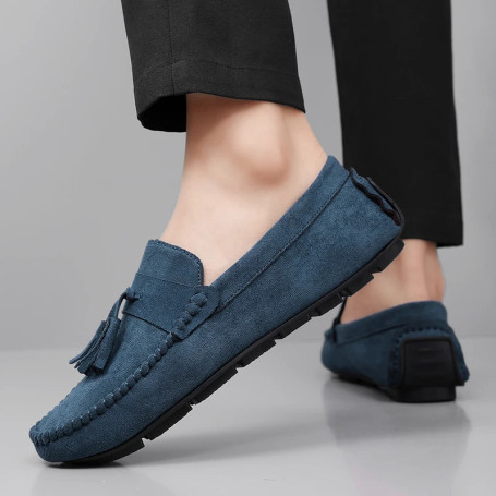 High Men Casual Shoe Fashion Suede Soft Men Loafers Leisure Moccasins Slip on Men's Driving Shoes Lazy Shoe Handmade Flats Comfy