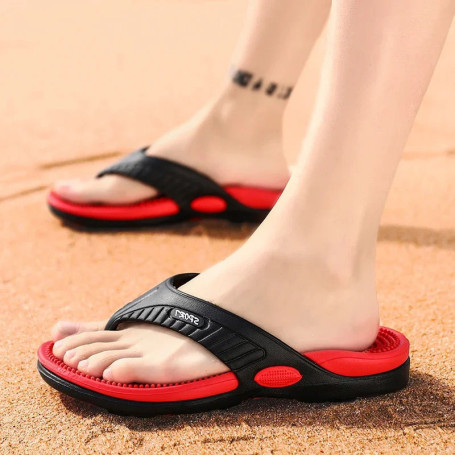 2023 Men Slippers Shoes Big Size Fashion Massage Summer Water Male Sandals High Quality Flat Beach Shoes Non-slip Mens Flip Flop
