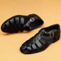 Elegant Genuine Leather Men Sandals Luxury Business Casual Shoes Men Non-slip Work Shoes Platform Gladiator Sandalias Size 46