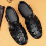 Elegant Genuine Leather Men Sandals Luxury Business Casual Shoes Men Non-slip Work Shoes Platform Gladiator Sandalias Size 46
