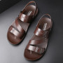 FUQIAO New Big Size 48 Casual Fashion Men Shoes Slip-On PU Leather Soft Non-slip Beach Summer Sandals Slippers Flats Flip Flop
