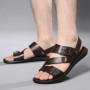 FUQIAO New Big Size 48 Casual Fashion Men Shoes Slip-On PU Leather Soft Non-slip Beach Summer Sandals Slippers Flats Flip Flop