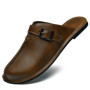 Men's Sandals Classic Leather Slippers Walking Summer New Male Comfortable Slippers Lightweight Outdoor Men's Half Drag Shoes